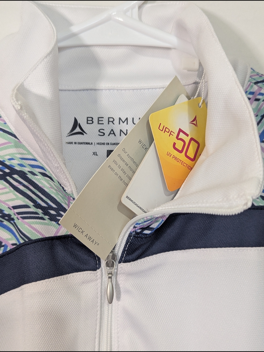 Bermuda Sands Golf Dress XL NWT Sleeveless UPF 50 Quarter Zip White Activewear